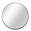 Black 32 Inch Metal Round Bathroom Mirror