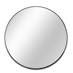Black 32 Inch Metal Round Bathroom Mirror