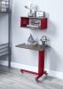 ACME Cargo Accent Table w/Wall Shelf in Red AC00361