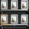 HOMCOM Dimmable Bathroom Mirror with LED Lights, 3 Colors & Defogging