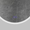 32 x 32 Inch Round Frameless LED Illuminated Bathroom Mirror, Touch Button Defogger, Metal, Silver
