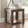 Modern Industrial Lift-Top End Table - Hardwood Solids, Mango Veneers - Medium Cherry Finish, Metal Bracket Accents - Functional and Stylish Design