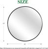 Black 32 Inch Metal Round Bathroom Mirror