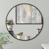 Black 32 Inch Metal Round Bathroom Mirror
