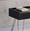 23.5" Black Allen Mid-Century Accent Table w/ Copper Hairpin Legs