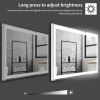 LED Bathroom Vanity Mirror Wall Mounted Adjustable White/Warm/Natural Lights Anti-Fog Touch Switch with Memory Modern Smart Large Bathroom Mirrors