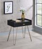 23.5" Black Allen Mid-Century Accent Table w/ Copper Hairpin Legs