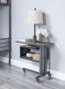 ACME Cargo Accent Table w/Wall Shelf in Gunmetal AC00362