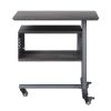 ACME Cargo Accent Table w/Wall Shelf in Gunmetal AC00362