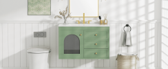 30x18x19.6 Inches Elegant Floating Bathroom Vanity Sink and Cabinet Combo - 1 Door and 2 Drawers