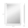 HOMCOM Dimmable Bathroom Mirror with LED Lights, 3 Colors & Defogging