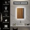 HOMCOM Dimmable Bathroom Mirror with LED Lights, 3 Colors & Defogging