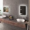 HOMCOM Dimmable Bathroom Mirror with LED Lights, 3 Colors & Defogging