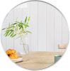 Silver 32 Inch Metal Round Bathroom Mirror