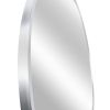 Silver 32 Inch Metal Round Bathroom Mirror
