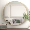 Gold 36 Inch Metal Round Bathroom Mirror