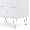 White 2-Drawer Accent Table with Hairpin Legs