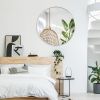 Silver 32 Inch Metal Round Bathroom Mirror