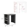 Portree Kitchen Island with 3-Side Shelves