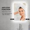 HOMCOM Dimmable Bathroom Mirror with LED Lights, 3 Colors & Defogging