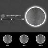 32 x 32 Inch Round Frameless LED Illuminated Bathroom Mirror, Touch Button Defogger, Metal, Silver