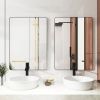 32 x 24 Inch Black Bathroom Mirror for Wall Vanity Mirror with Non-Rusting Aluminum Alloy Metal Frame Rounded Corner for Modern Farmhouse Home Decor