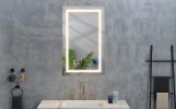 LED Bathroom Mirror 40 "x 26" with Front and Backlight, Large Dimmable Wall Mirrors with Anti-Fog, Memory, 3 Colors, LED Vanity Mirror