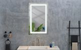 LED Bathroom Mirror 40 "x 26" with Front and Backlight, Large Dimmable Wall Mirrors with Anti-Fog, Memory, 3 Colors, LED Vanity Mirror