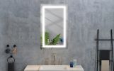 LED Bathroom Mirror 40 "x 26" with Front and Backlight, Large Dimmable Wall Mirrors with Anti-Fog, Memory, 3 Colors, LED Vanity Mirror