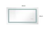 LED Bathroom Mirror 40 "x 20" with Front and Backlight, Large Dimmable Wall Mirrors with Anti-Fog, Memory, 3 Colors, LED Vanity Mirror