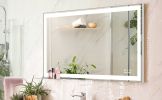LED Bathroom Vanity Mirror Wall Mounted Adjustable White/Warm/Natural Lights Anti-Fog Touch Switch with Memory Modern Smart Large Bathroom Mirrors