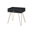 23.5" Black Allen Mid-Century Accent Table w/ Copper Hairpin Legs