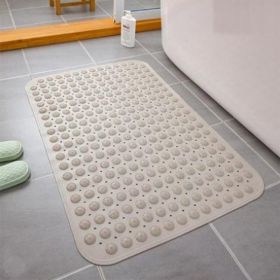Bath Tub Shower Mat Non-Slip and Extra Large, Bathtub Mat with Suction Cups, Machine Washable Bathroom Mats with Drain Holes (Color: Beige)