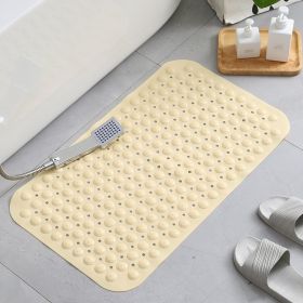 Bath Tub Shower Mat Non-Slip and Extra Large, Bathtub Mat with Suction Cups, Machine Washable Bathroom Mats with Drain Holes (Color: Yellow)
