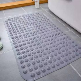 Bath Tub Shower Mat Non-Slip and Extra Large, Bathtub Mat with Suction Cups, Machine Washable Bathroom Mats with Drain Holes (Color: Grey)