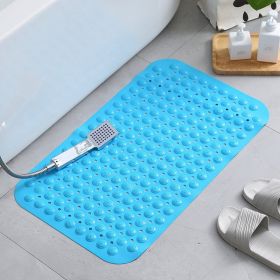 Bath Tub Shower Mat Non-Slip and Extra Large, Bathtub Mat with Suction Cups, Machine Washable Bathroom Mats with Drain Holes (Color: Blue)