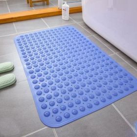 Bath Tub Shower Mat Non-Slip and Extra Large, Bathtub Mat with Suction Cups, Machine Washable Bathroom Mats with Drain Holes (Color: Lilac)