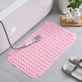 Bath Tub Shower Mat Non-Slip and Extra Large, Bathtub Mat with Suction Cups, Machine Washable Bathroom Mats with Drain Holes (Color: Pink)