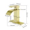 Waterfall Spout Bathroom Faucet; Single Handle Bathroom Vanity Sink Faucet