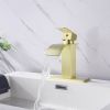Waterfall Spout Bathroom Faucet; Single Handle Bathroom Vanity Sink Faucet