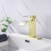 Waterfall Spout Bathroom Faucet; Single Handle Bathroom Vanity Sink Faucet