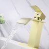 Waterfall Spout Bathroom Faucet; Single Handle Bathroom Vanity Sink Faucet