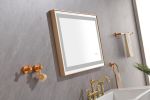 36*24 LED Lighted Bathroom Wall Mounted Mirror with High Lumen+Anti-Fog Separately Control