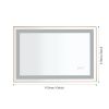 36*24 LED Lighted Bathroom Wall Mounted Mirror with High Lumen+Anti-Fog Separately Control