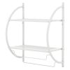 Wall Mounted 2-Tier Bathroom Towel Rack with 2 Towel Bars