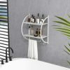 Wall Mounted 2-Tier Bathroom Towel Rack with 2 Towel Bars