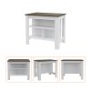 Brooklyn Kitchen Island, Three Concealed Shelves